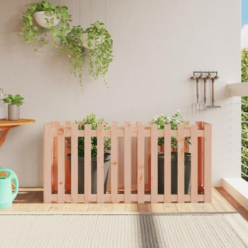 Somanki Hochbeet Lattenzaun-Design 150x50x70 cm Massivholz Douglasie, Palettenrahmen, Hochteich, Gemüsebeet, Kräuterregal Balkon, Blumenbeet, Kräuterspirale, Tomatenbeet, Pflanzhochbeet - 832500