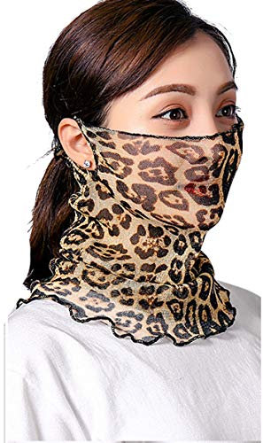 Kabelife Damen Loop Schal Aufhängend Ohren Mädchen Tuch Halstuch Schlauchschal Halsschutz Sonnenschutzschal Rundschal(Leopard)