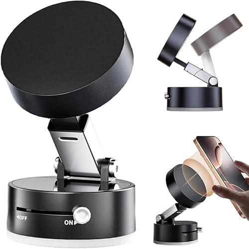 Generic Magnetic Suction Phone Holder, Foldable & Retractable, Strong Magnetic Car Mount, Compatible with Smartphones, Black
