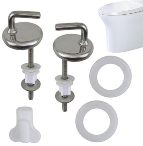 Set di cerniere del coperchio del gabinetto, cerniere dei sedili del water,Kit di cerniera di fissaggio sul coperchio del gabinetto - Kit di riparazione del design ponderato per luoghi pubblici, hotel