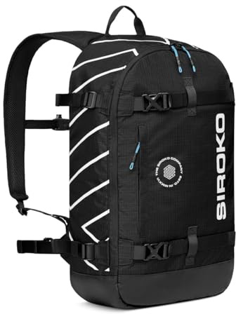 SIROKO Mochila compacta 18L nieve esquí y nieve Cove Negro OSFA