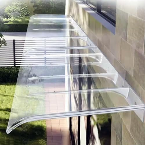 Clear Door Awning,Polycarbonate Window Awning,Awning Canopy,Self Cleaning Window Rain Shelter Cover,Outdoor Porch Awning Shelter,Patio Roofing Canopies,3.5mm Thick (40x130cm/16x51,Transparent)