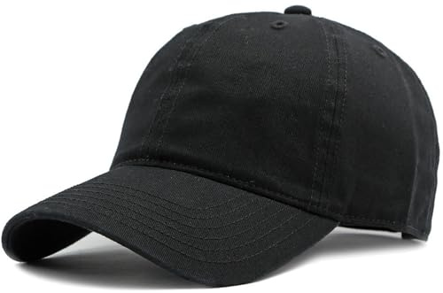 BABAHU Cappello da Baseball da Uomo e Donna, Tinta Unita, Regolabile, Classico, 100% Cotone, Cappello da Golf per papà (IT, Alfa, Taglia Unica, A-Nero)