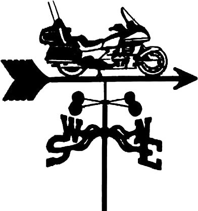 Wetterfahne zur Motorraddachmontage, Messwerkzeug, Wetterfahne, Wetterhahn aus Edelstahl, Richtungsanzeiger mit Montagehalterung für Garten, Terrasse, Hof, Ornament