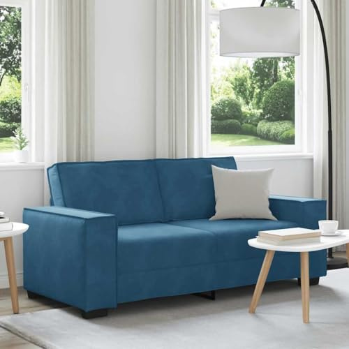 IKAYAA KAYAA Sofa 2 Sitzer Stoff, 140 cm Kleines Sofa, Modern Mini Sofa, Zweisitzer Sofa, Getuftetes Kleine Couch für Wohnzimmer/Schlafzimmer/Büro/Wohnung, Blau