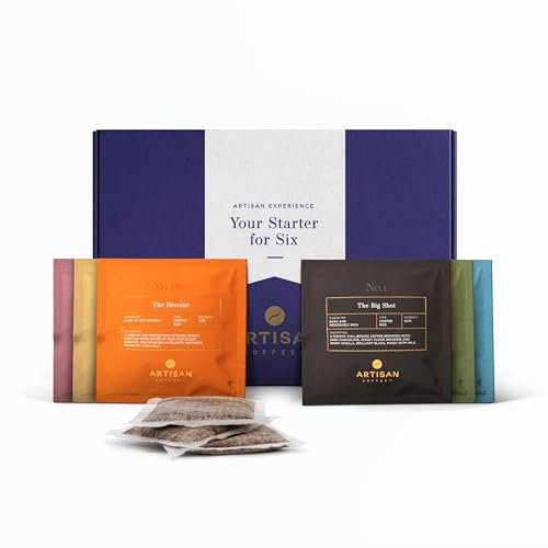 Artisan Coffee Co. Starter for Six Coffee Bag Taster Collection, Gift for Coffee Lovers, 2 x Coffee Bags of Each of Our Flavourful Characters, 100% Arabica Coffee