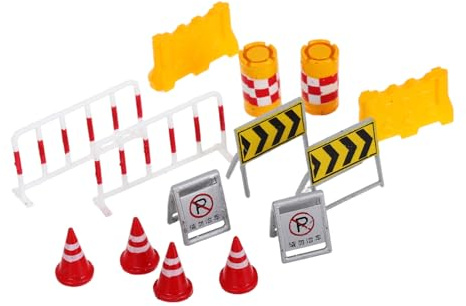 IMIKEYA Set de 14 Cônes D'agilité et Panneaux de Signalisation Miniatures en Résine, Légers et Faciles à Nettoyer, Décoration Photographie