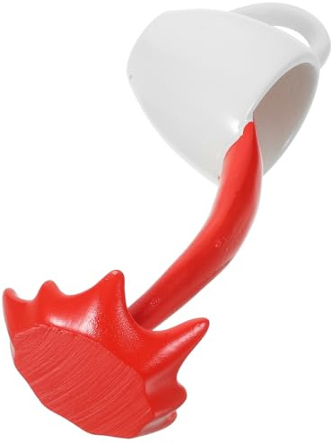 Holibanna Sculpture Décoration Tasse à Café Renversée Flottante Petit Format en Résine Originale Artistique Cuisine Bureau Maison Présent Crémaillère