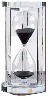 SNGUOQ Sablier de 15 à 60 Minutes, minuterie de Sable, Cuisine, école, Moderne, Verre de Sable, Horloge de Sable, minuteries de thé, décoration de la Maison pour Cuisine, Exercice(Balck,15min)