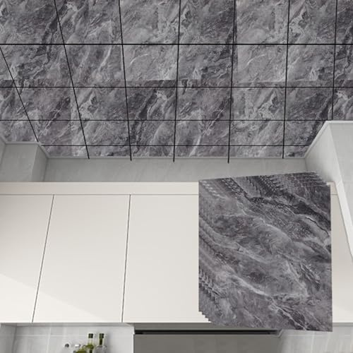 Unikicool Azulejos del Techo,Paneles De Techo Autoadhesivos De PVC,Panel Decorativo Pared y Techos,Grosor 2 mm,Fácil de Limpiar,para Cubrir Grietas y Manchas en Baños,Dormitorios,Oficinas