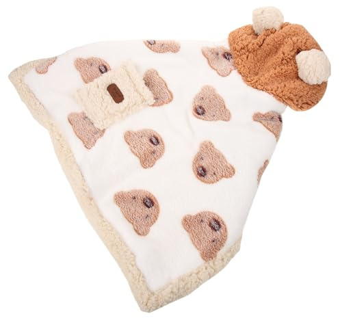 JOINPAYA Wasserabsorbierender Wärmender Hundebademantel mit Weichem Dickem Fleece Saugfähiger Haustier Poncho für Kleine und Mittelgroße Hunde Leichter Bequemer Wintermantel für Foto und