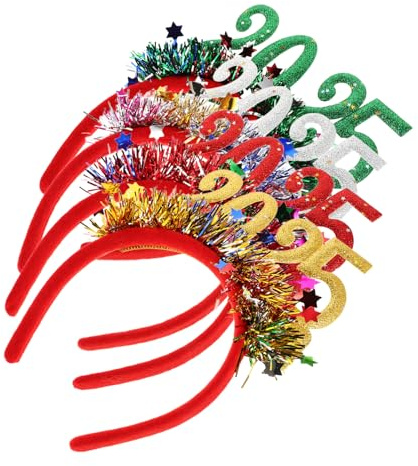 KOMBIUDA 4stücke Neujahrs Haarband Glitzerndes Party Haaraccessoire für Damen Feiertagsdekoration Haarband für Silvester-feier