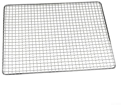 Grille de barbecue pour poisson, viande et légumes fabriquée en fer galvanisé offrant un soutien solide sur les grilles de barbecue (50 x 30 cm)