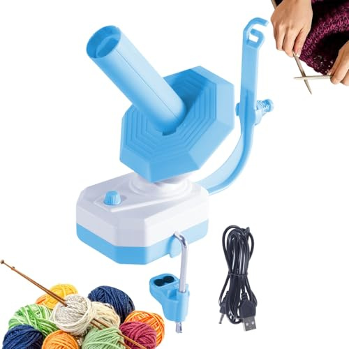 Enrouleur de fil électrique – Machine automatique à les gâteaux en ficelle de laine, outil artisanal léger | Équipement de tricot et de crochet polyvalent et pratique pour les amateurs de loisi