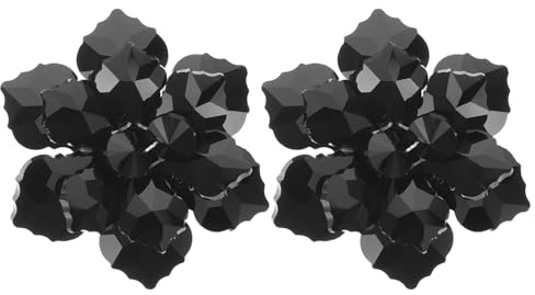 Garneck Cubiertas de Botones para Camisas Diseño de Flores de Gemas Sintéticas, 2 Piezas Desmontables de Metal y Vidrio, Ideales para Negocio y Uso Diario