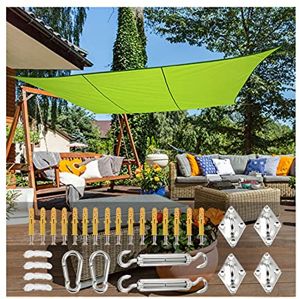 Sunshade Cover Sail Sun Shade Sail with Fixing Kit, Rectangle Shade Sails Sunshade Canopy Waterproof 98% UV Block Polyester Sunscreen Awnings for Outdoor Patio Garden Balcony Party,