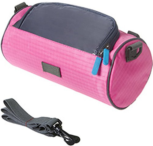 TINTON LIFE Waterproof Bicycle Handlebar Bag with Transparent Pouch and Adjustable Strap High-Capacity Cycling Front Pack (Pink)
