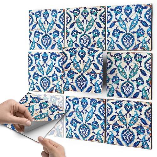 Fliesenfolie Klebefolie Fliesen - CREATISTO Fliesenaufkleber Fliesensticker I Fliesen Aufkleber Folie Sticker für Küche Bad Badezimmerdeko I 20x20 cm - Motiv Hamam Vibes - 72 Stück