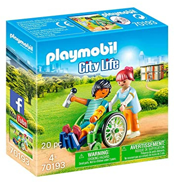 Playmobil 70193 Patient en Fauteuil Roulant - City Life- L'hôpital - City Life L'hôpital