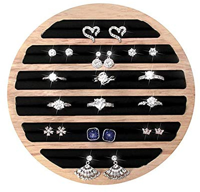 Hölzerne Schmuckkasten, Holz Schmuck Display Tablett, Holz Schmuck Tabletts, Runder Einsatz Schmuck Holz Aufbewahrungshalter Für Ohrring Aufbewahrungsbox, Anhänger Aufbewahrungsbox