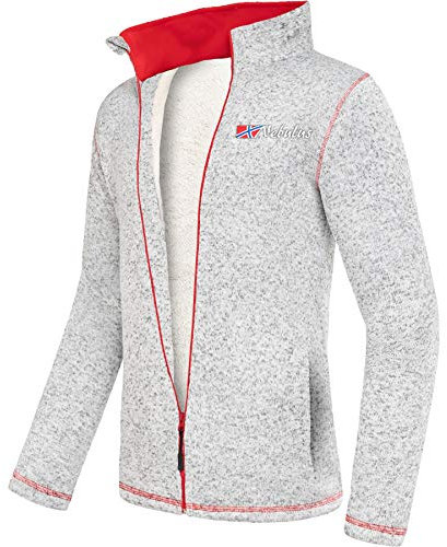 Nebulus Herren Fleecejacke ONEGA, warme Fleece Jacke, mit langem Full-Zip Reißverschluss, hellgrau - XXL