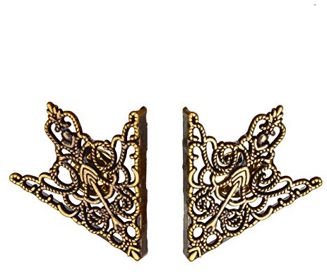 Collar Tips Pfeilspitze, feines Rankenmotiv, vergoldet, Kragenecken