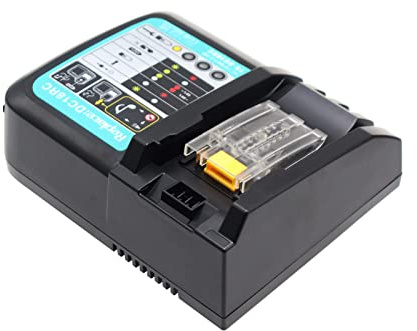 DC18RC 3A Battery Charger for Mk 14.4V-18V LXT Lithium-Ion Batteries BL1850 BL1840B BL1820 BL1815 BL1860 BL1430 BL1450 BL1830 18V Drill Battery Charger Replaces DC18RD DC18RA DC18SD DC18SF UK Plug