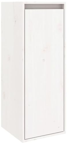 vidaXL Wandschrank Hängeschrank TV Schrank Holzschrank TV Möbel Regal Aufbewahrung Wohnzimmer Bücherschrank Weiß 30x30x80cm Massivholz Kiefer