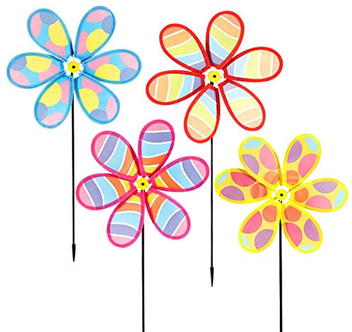 HADEEONG 4PCS Wind Spinners for Yard and Garden, Lawn Yard Decorations Pinwheels Colorful Whirligigs Windmill for Outdoor Decor