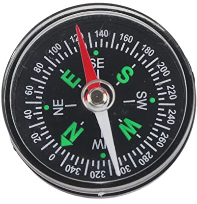 Alvinlite Kompass Outdoor, 4.3cm Taschenkompass Tragbar, Kompass Klein für Wandern Camping Aktivitäten Zubehör, Professioneller Kompass Outdoor Wanderabenteuer mit Kompass, Schwarz