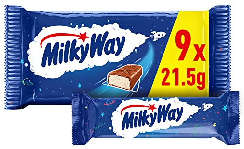 MILKY WAY - Barres chocolat au lait - Format à Offrir ou à Partager - 10 barres de 21,5g - 215g