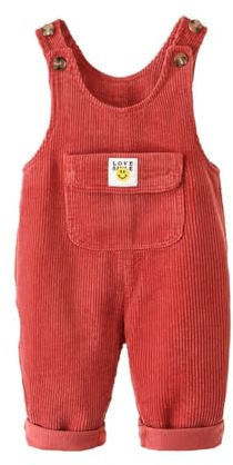AOOPOO Salopette unisex in cotone per bambini in velluto a coste Salopette senza maniche solida per bambini Salopette con bottoni a righe per bambini Pantaloni con bretelle Pantaloni interi