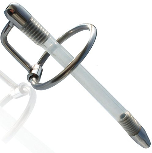 Dilator für Männer 12 cm Edelstahl & Silikon mit 2 Ringen Ø2,5–3,1 cm – Urethral Plug für Harnröhre & Penis Sounding Anfänger Set Katheter Sexspielzeug penisplug stimulation FOPS N16-14