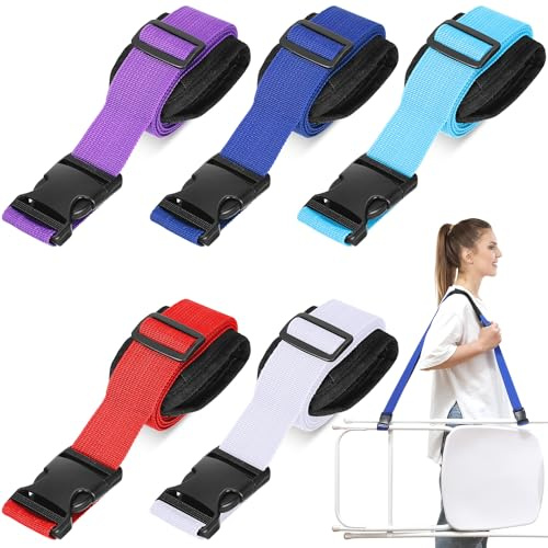 Sanwuta 5 Pack Beach Chair Carrying Strap, Adjustable Shoulder Strap for Portable Chair Carrier for Camping Picnics Yaga Mat(Fresh Color)