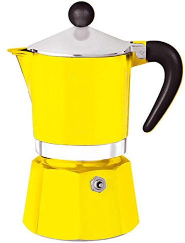 OQHAIR Mocha Pot Cafetera Espresso Utensilios de café caseros Mocha Pot Cafetera Espresso Cafeteras para Estufa (Color: Plata, Tamaño: 4 Tazas) (Amarillo 3 Tazas)