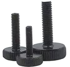 Rändelschrauben, Rändelschraube mit Gewinde, 3–10 Stück, M3, M4, M5, M6, DIN653 GB835, Flachkopf-Rändelschraube aus schwarzem Stahl, handfest, Computerschrauben (Farbe: schwarzer Stahl, Größe: M5 x 16