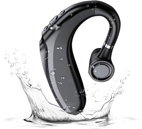 RUOVXWU Bluetooth wireless Headset Handsfree Earpiece,Bluetooth Earpiece,Bluetooth 5.2 Single Headset,Noise Cancelling Waterproof Earphones In-Ear Headphone with Microphone for Business,Office,Driving
