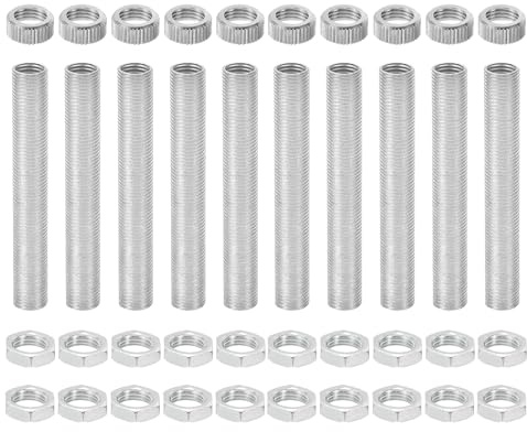 sourcing map Kit de accesorios de lámpara G4, conector de rosca M10 x 70 mm con tuercas hexagonales, tapas de enchufe para enchufe de bombilla G4, paquete de 10