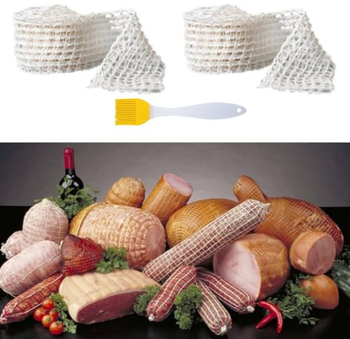 Fokroin 2 Rotoli Rete per Arrosti, Rete da Forno, Rete Arrosto Elastica, Rete da Cucina per Carne, per Arrosti per Conservare Appendere, Arrostire Cuocere Accessori per Cottura(4.5 cm x 3 m)
