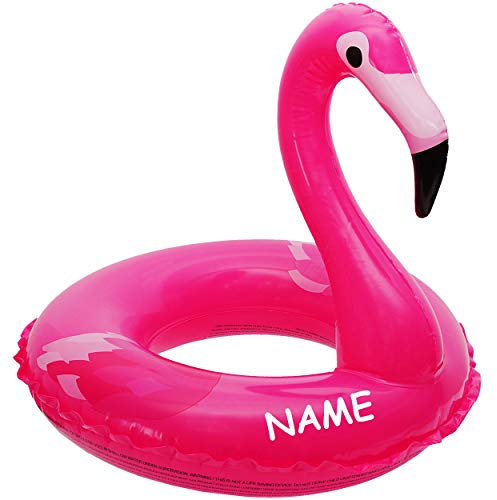 alles-meine.de GmbH 3D Effekt - Schwimmring - aufblasbar - Flamingo - Vogel - inkl. Name - 1 bis 6 Jahre - Schwimmreifen & Schwimmhilfe - Tierkopf - für Mädchen Jungen - Kinder L..
