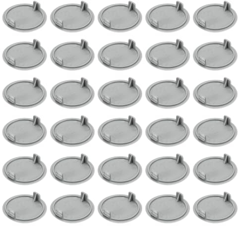 sourcing map 80Pcs Hinge Hole Covers, 35mm(1 3/8) Dia Plastic Concealed Hinge Hole Cover Plug Cap Round Flush Type Caps for Furniture Cabinet Cupboard Wardrobe Dresser, Gray