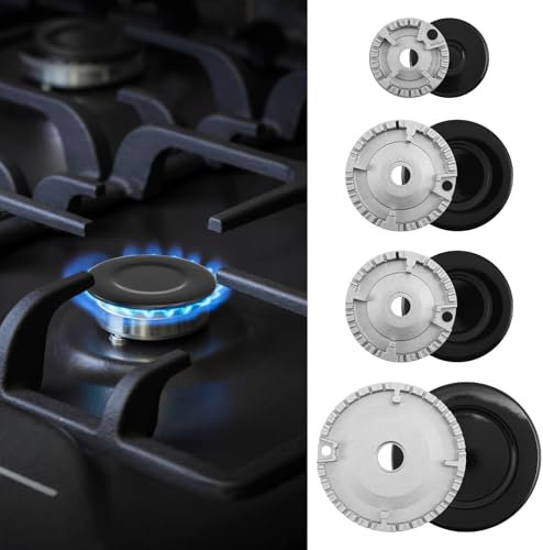 Lot de 4 brûleurs ultra sûrs, résistants aux hautes températures, pour cuisinière à gaz, chapeau de cuisinière à gaz, couvercle de brûleur à gaz, couronne et capuchon de flamme, accessoires de