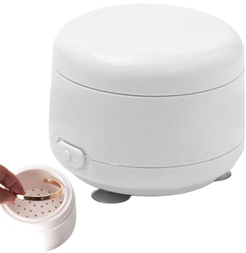 Máquina de limpieza de joyas - Limpiador ultrasónico profesional con cápsula de lavado | para anillos de diamantes de plata, oro, aretes, collares, gafas, dentaduras postizas, retenedore