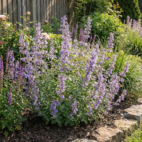 Bloomique - 3er-Set - Nepeta Faassenii - Katzenminze - blaue Blüten - winterhart - Höhe 10-20cm - Topf 9x9cm