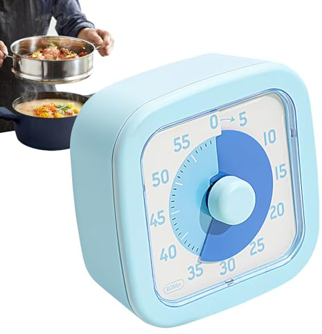 Timer des Enseignants - minuterie d'étude de 60 Minutes, Horloge à rebours Portable silencieuse | Outil de Gestion du Temps Non-Ticking, Rappel de Temps Rappel pour Une Salle de Cuisine de Cuisine de
