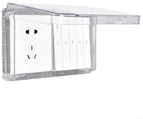 IP66 wasserdichte Außensteckdose mit zwei Steckdosen für alle Ihre Bedürfnisse im Freien (transparent)