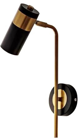 Klobvtt Applique da parete regolabile, moderna, con montaggio a parete, luce di lettura, lampada da parete da comodino, rotazione 350°+90°, lampada da parete per testiera camera da letto, luci da lett