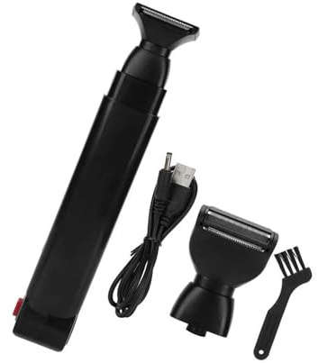 Rasoir électrique rechargeable pour le dos pour homme avec tête en acier inoxydable pliable et télescopique