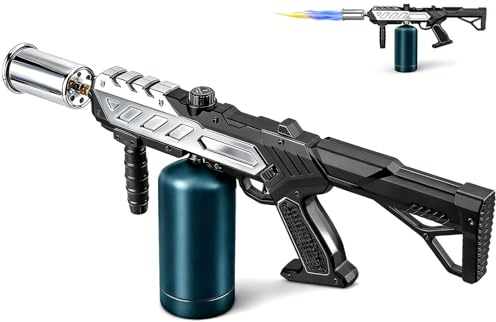 Gutenguy Powerful Propane Torch with Detachable Design, Adjustable Flame Kitchen Blow Torch, Flamethrower Gun Torch Burner for BBQ, Searing Steak, Welding, Camping Charcoal Lighter (Tank Not Included)