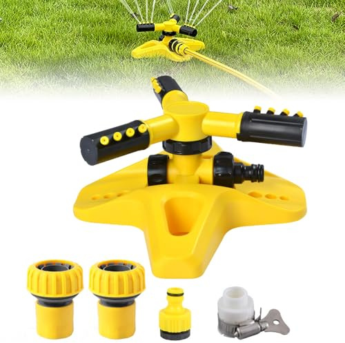 Multifunktion Garten Sprinkler, 2026 Neu 360° Drehbarer Gartensprenger Garten Sprinkler, Einstellbar Rotierender Wasser Sprinkler, 360 Grad Bewässerungssystem 2-10M für Rasen (1-Zoll-Wassereinlass)